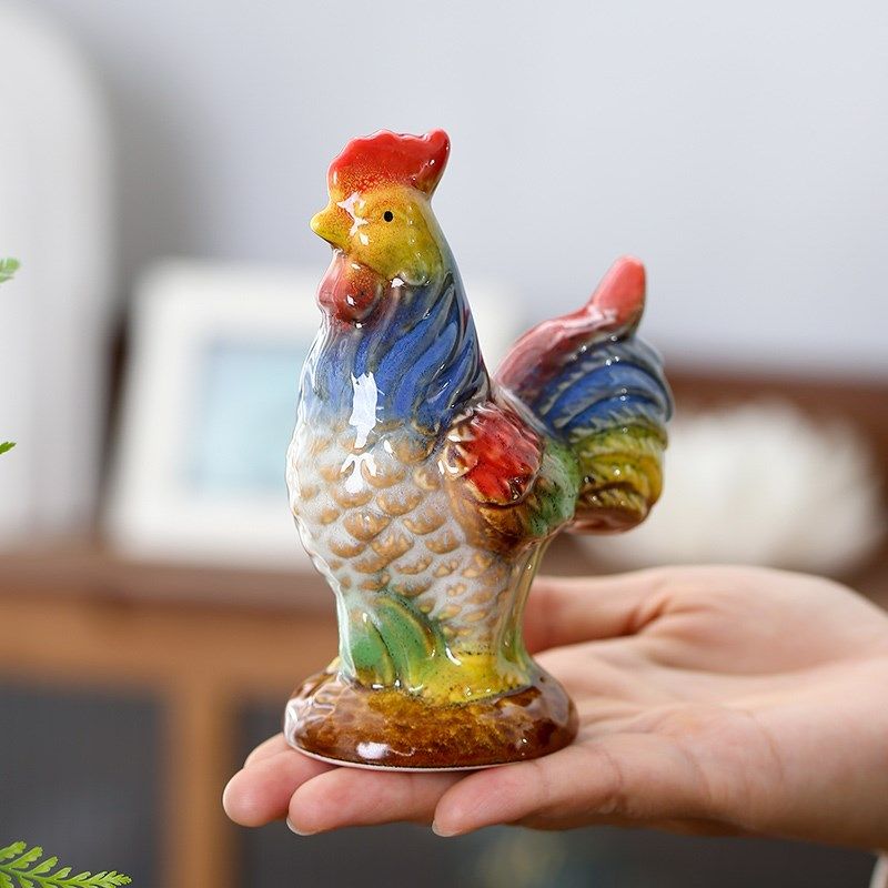 陶瓷公鸡小摆件可爱创意家居书房书架茶桌办公室桌面摆设装饰品,淘宝优惠券,粉丝福利购,淘宝优惠卷
