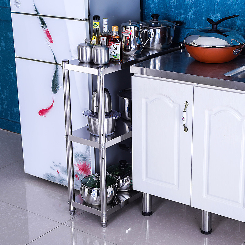 不锈钢厨房夹缝收纳置物架25cm可调冰箱橱柜缝隙架35宽储物菜锅架,淘宝优惠券,粉丝福利购,淘宝优惠卷