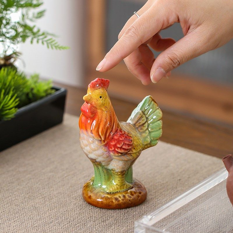 陶瓷公鸡小摆件可爱创意家居书房书架茶桌办公室桌面摆设装饰品,淘宝优惠券,粉丝福利购,淘宝优惠卷