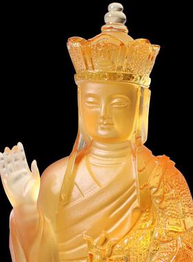 古法真琉璃大愿地藏王菩萨佛像复古结缘家用室内车载车内招财摆件