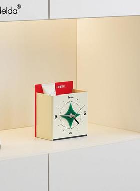 Mandelda家居创意摆台式座钟客厅玄关收纳摆件办公桌面时钟装饰品