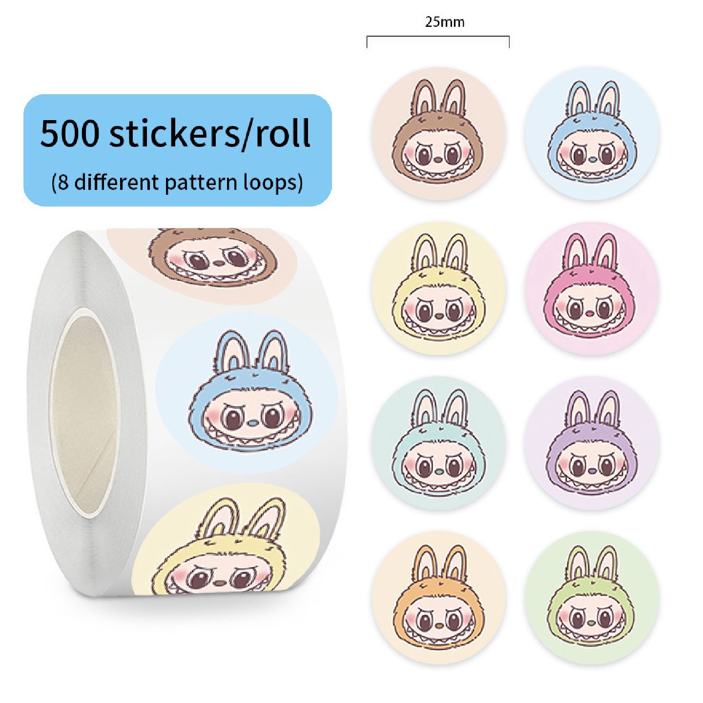 500张每卷卷卷贴拉布布LABUBU玩偶猎魔女团大合集可爱卡通封口标签贴纸装饰笔记本手账本礼品袋文具防水贴画,淘宝优惠券,粉丝福利购,淘宝优惠卷
