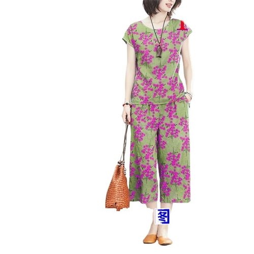 1093衣服装裁剪图纸样板新款上衣阔腿裤两件套装女夏宽松短袖女装 - 图3