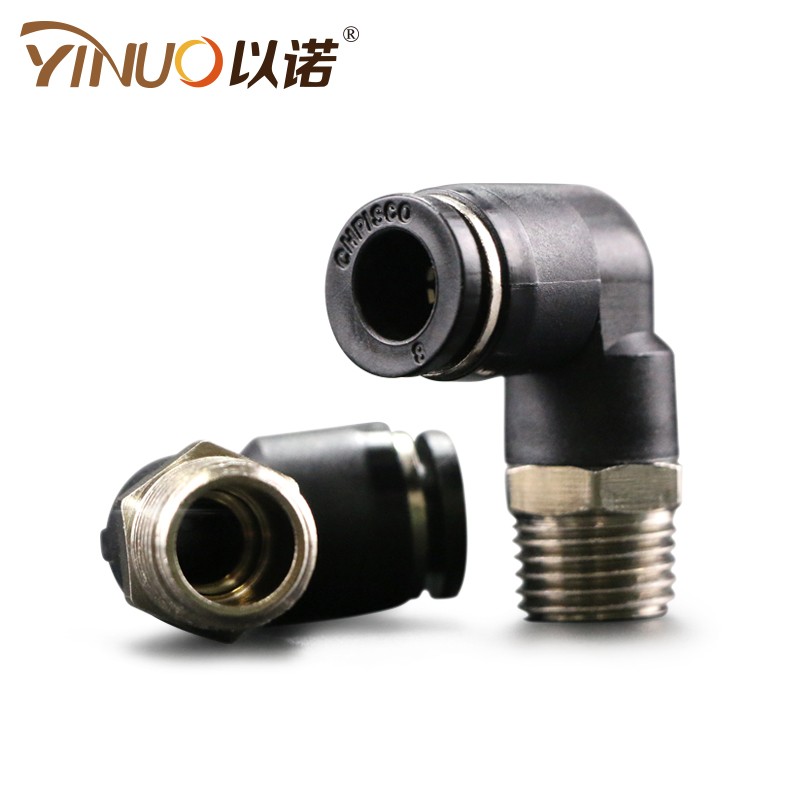 大螺纹外丝直通弯头3/4快插接头PC8-06/PC10-06/PL12-06PL16-06分 - 图3