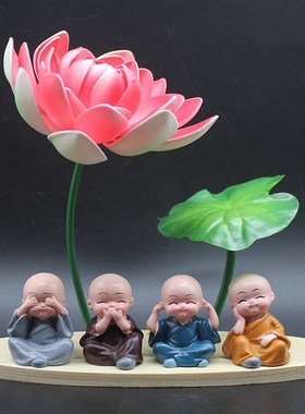 中式禅意荷花家居装饰工艺品客厅玄关电视酒柜办公桌面小摆件摆设