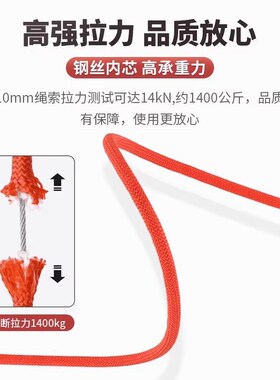 户外逃生绳安全绳套装RC6714高层高楼火灾地震家用应急攀岩速降绳