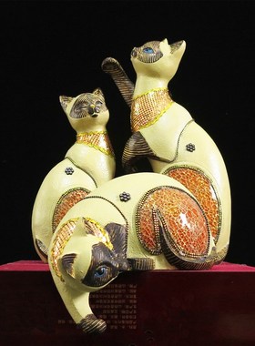 泰式风格波斯招财猫开业礼品家居玄关酒柜客厅店铺收银台装饰摆件