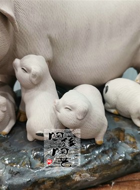 陶瓷工艺品 石湾公仔 家肥屋润 猪 生肖