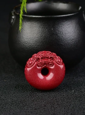 工厂直销朱砂貔貅平安扣砂低含量貔貅吊坠平安扣挂件