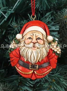 圣诞老人挂件圣诞节平安夜装饰挂件圣诞老人圣诞树树脂小挂件