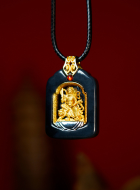 【三清山旗舰店】和田玉赵公明精工吊坠【祝福发货】镀金挂件