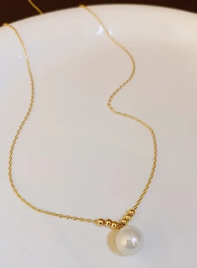 真金电镀锆石花朵流苏项链法式小众时尚锁骨链高级感个性项饰