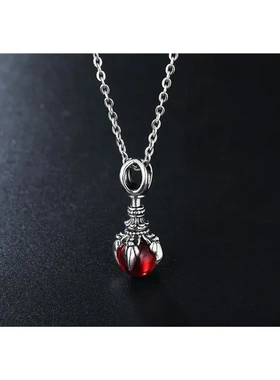 p0198-02  欧美个性复古朋克红宝石金刚杵男女钛钢吊坠 配件