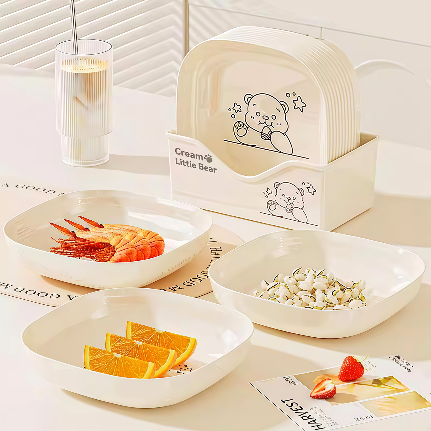 家用吐骨碟餐桌吐骨头盘碟塑料放菜骨碟客厅水果盘吐骨盘垃圾渣盘 - 图0