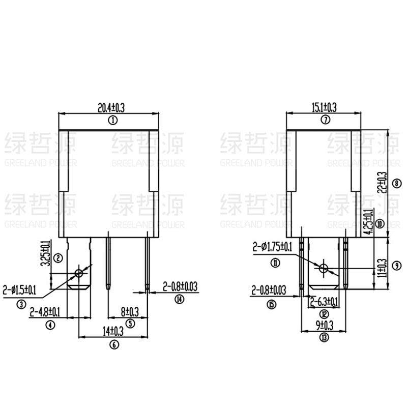 HKE继电器4133-S-DC24V-A-D-ZZ 20A 28VDC 5脚带二极管 豪沃悍将 - 图1