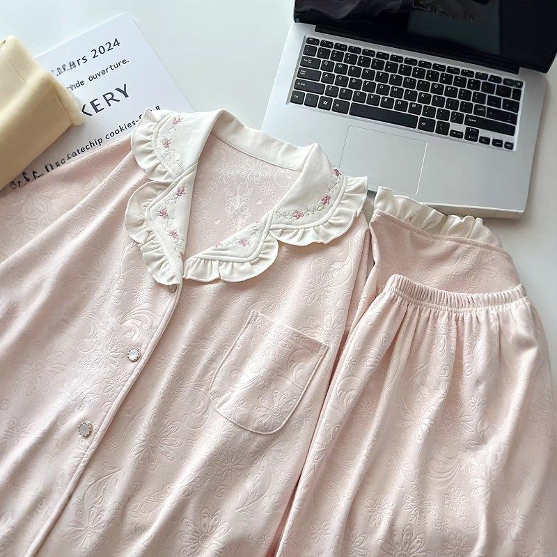 德绒女款秋冬季保暖加绒加厚长袖E甜美粉色学生休闲家居服套装,淘宝优惠券,粉丝福利购,淘宝优惠卷