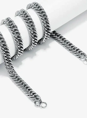 2025新款3/5/7/9mm不锈钢双扣男项链钛钢简约饰品饰品简约