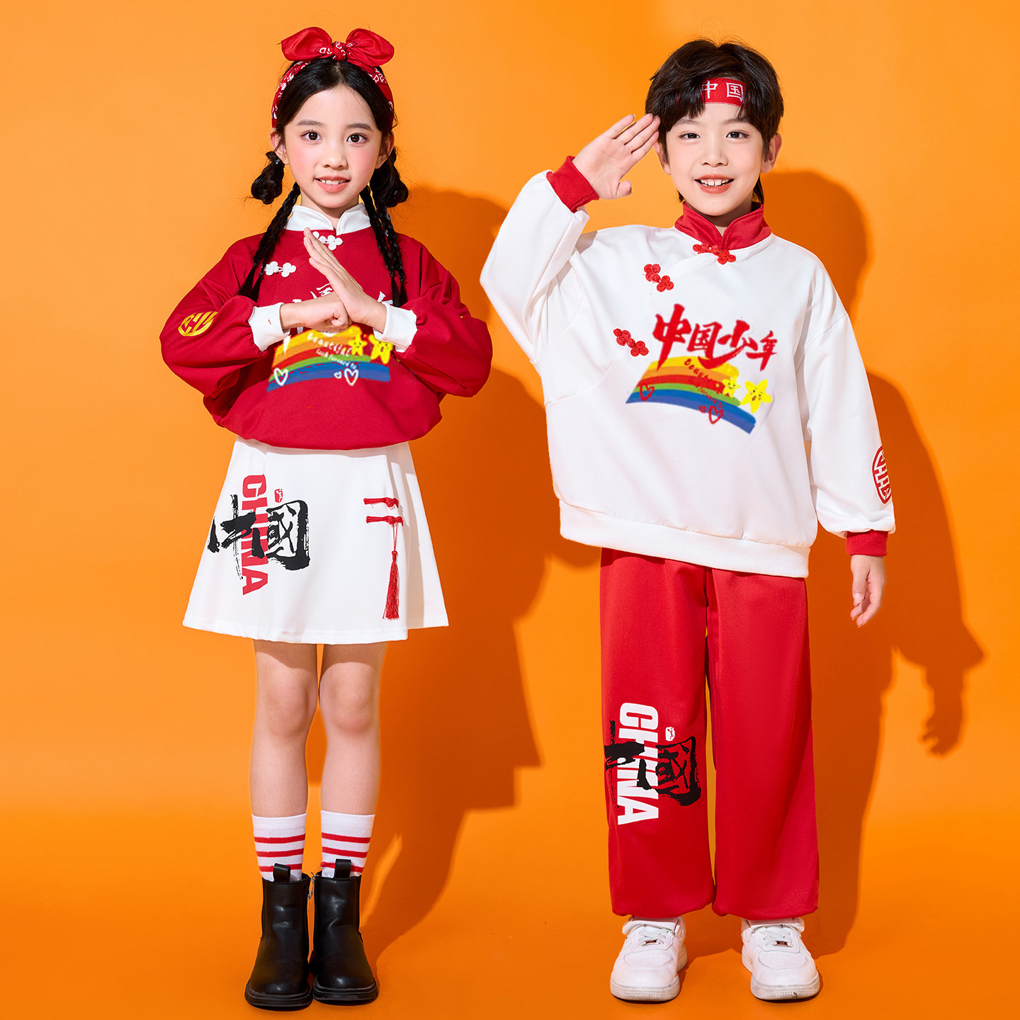儿童演出服装小学生运动会开幕式幼儿园啦啦队舞蹈国潮风合唱班服,淘宝优惠券,粉丝福利购,淘宝优惠卷