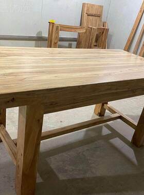 老榆木家用桌实木吧VRL台茶桌椅家具古风餐化料新中式桌茶桌复茶