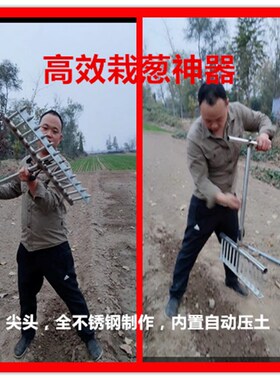 种葱神器栽葱机器栽苗器大葱叉子自动打孔工具洋葱种菜移栽移苗器
