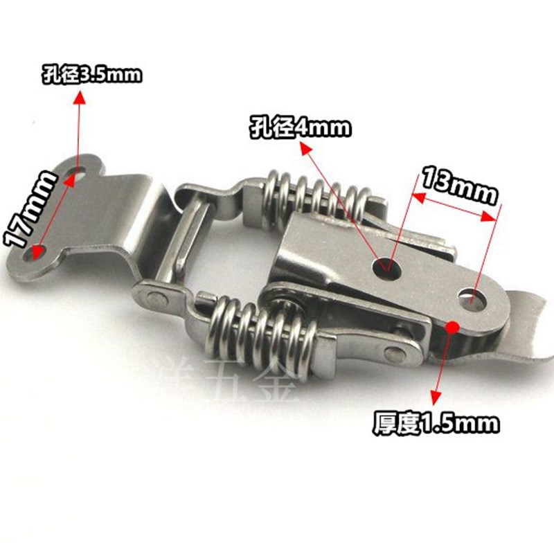 Buckle right angle buckle 304 stainless steel double spring belt lock buckle wooden box padlock buckle box buckle chassis buckle
