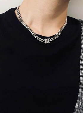 王嘉尔同款古巴链不掉色项链男潮痞帅美式hiphop项链嘻哈欧美潮款