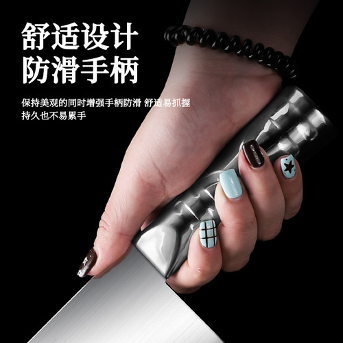 阳江全钢菜刀家用不锈钢斩切两用刀厨房砍骨切片两用厨师专用刀具 - 图2