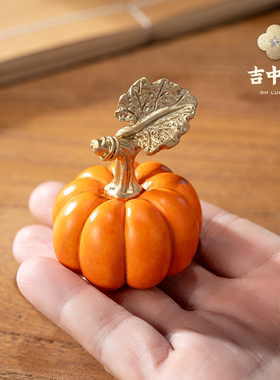 吉中吉·铜《瓜瓞绵绵》桌面摆件新中式入户玄关客厅置物架装饰品