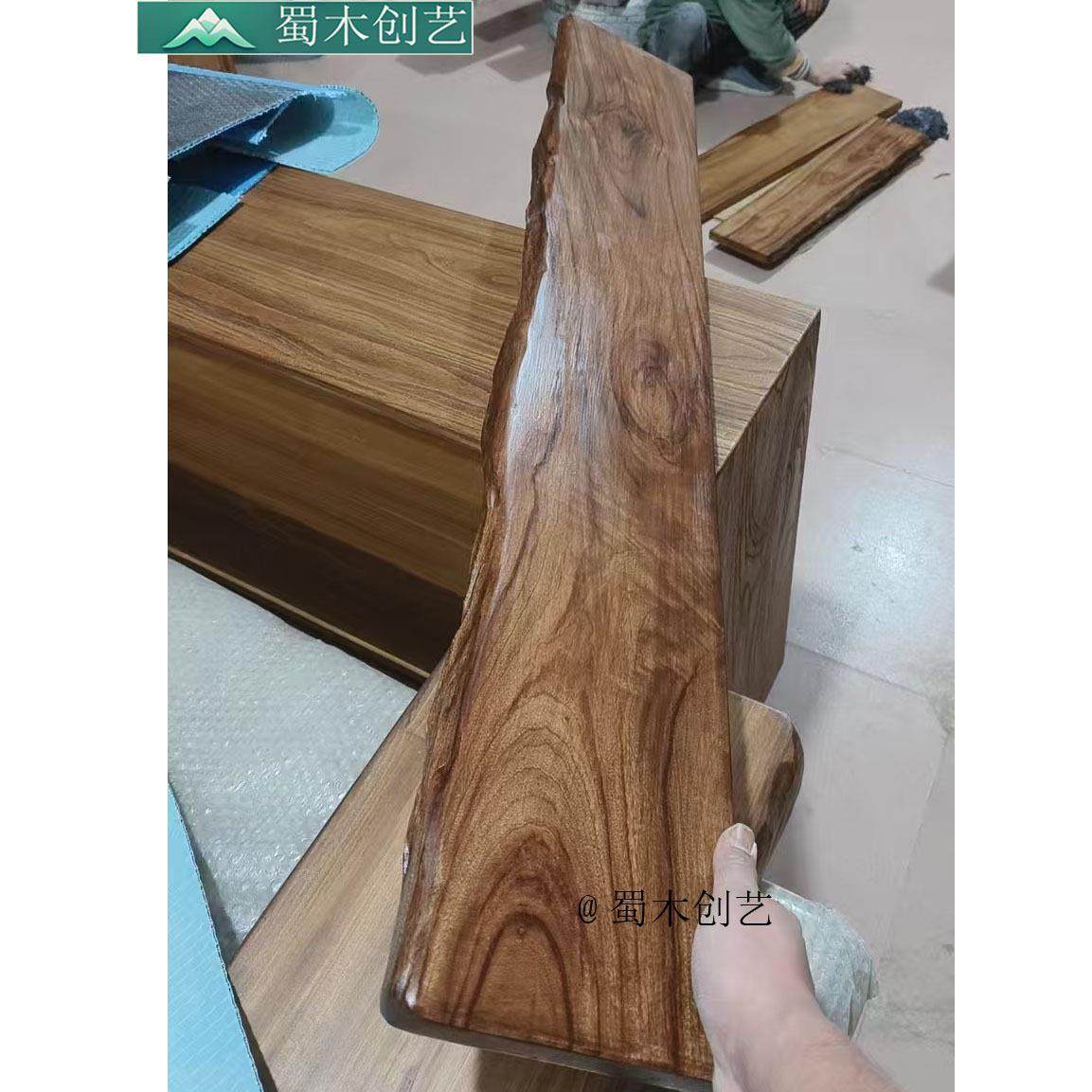 全实木新中式装饰艺术挂板内墙原木色挂墙式覆古风一字隔板置物架,淘宝优惠券,粉丝福利购,淘宝优惠卷