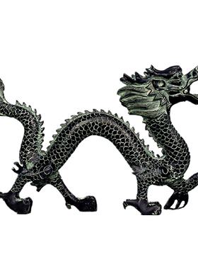 仿古青铜器龙抓珠摆件客厅桌面装饰工艺礼品摆饰明清古典锌合金