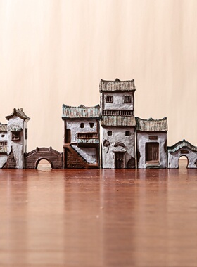 鱼缸造景水族箱内中式创意陶瓷小摆件全套微景观盆景假山布景装饰