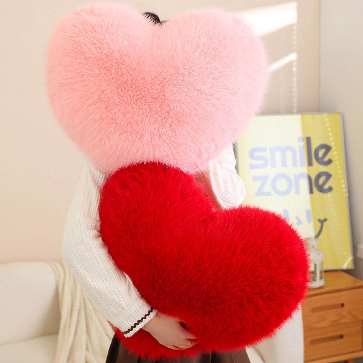 Simple love pillow office chair car lumbar support living room room bay window decoration bedside cushion girly heart