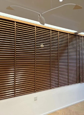 木百叶窗帘实木木质升降百叶帘客厅办公室书房客房遮阳遮光电动帘