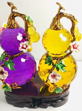 D5S五福临门葫芦摆件招才玄关客厅搬家礼物乔迁新居礼品紫水晶
