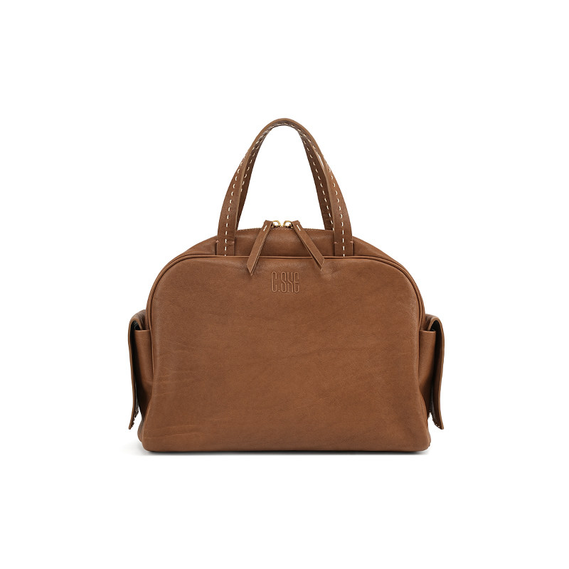 此溯头层植鞣牛皮大容量保龄球包新中式原创设计单肩斜挎手提包女,淘宝优惠券,粉丝福利购,淘宝优惠卷