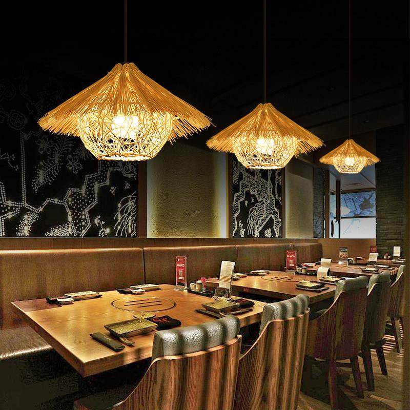 草帽吊灯东南亚藤编创意竹艺饭厅婚庆店饭店民宿灯罩竹编装饰吊灯,淘宝优惠券,粉丝福利购,淘宝优惠卷