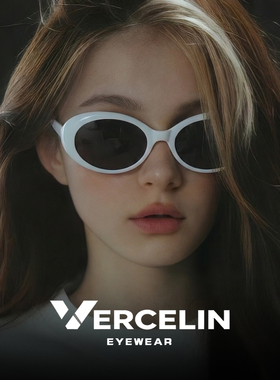 白色框猫眼偏光墨镜女高级感海边