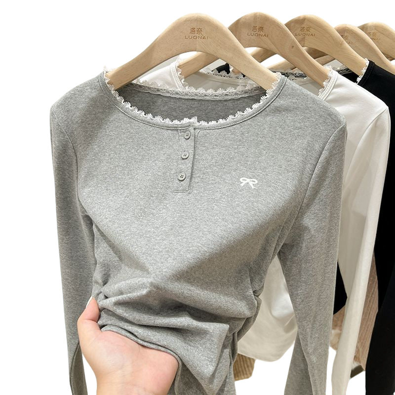 女童蕾丝打底衫春秋装新款儿童长袖T恤薄款洋气中大童保暖上衣t恤,淘宝优惠券,粉丝福利购,淘宝优惠卷