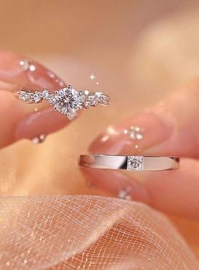 活口可以调节钻戒情侣戒指结婚对戒快手抖音直播小红书拼多多推荐