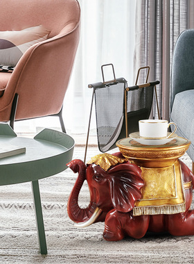 招财大象换鞋凳创意穿鞋凳摆件方凳沙发凳家居板凳家用矮凳装饰品