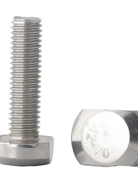 304不锈钢T型槽用螺栓GB37压板螺丝A2-70全牙M5M6M8M10M12
