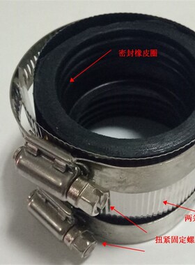 厨房脸盆配用件 50PVC下水管连接老式铸铁管改成pvc接头 变径卡箍