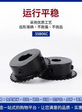 SP35B06C链轮齿轮45钢淬火成品孔带键槽螺丝孔20-25齿替代VLD-35