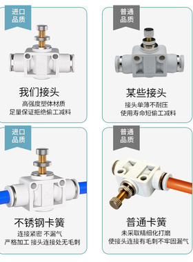 SA节流阀气动可调调速阀单向调节阀管道PA手动调压气管接头6/8/10