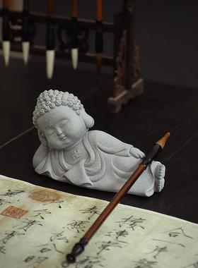 景观佛像摆件园艺盆景假山微景观鱼缸造景书房镇纸如来茶宠装饰品