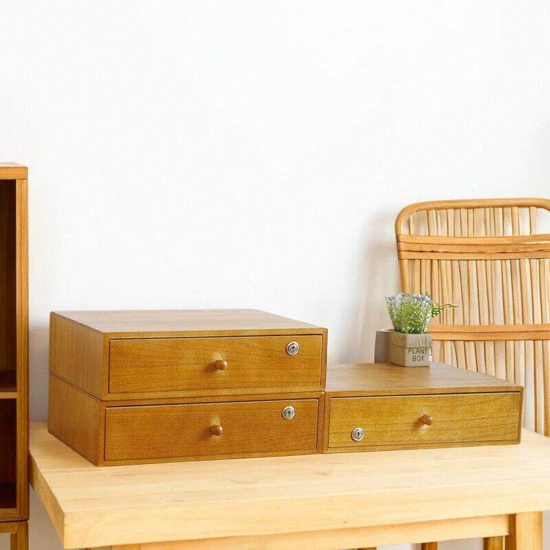 实木带锁桌面收纳盒抽屉式办公a4文件储物盒打印机电脑增高置物架,淘宝优惠券,粉丝福利购,淘宝优惠卷