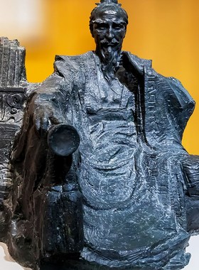 苏东坡居士名人雕像抽象艺术博物馆文化玻璃钢彷铜雕塑装饰摆件