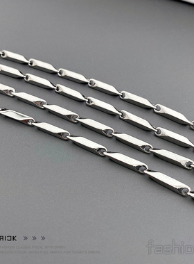 FDK 素链竹节链个性简约百搭可多层叠戴菱形项链嘻哈潮流男女同款