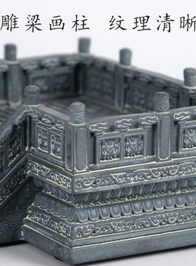 中式古典建筑f模型工艺品微景观装饰品摆件办公室桌面收纳盒名片