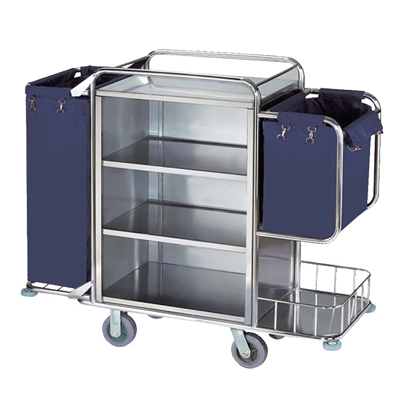 酒店布草车宾馆客房服务车不锈钢推车双边房口车清洁保洁车工作车,淘宝优惠券,粉丝福利购,淘宝优惠卷